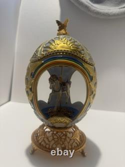 Franklin Mint House of Faberge Porcelain Musical Carousel Egg Sun Butterfly