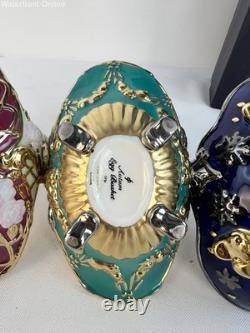 Franklin Mint House of Faberge Seasonal Egg Baskets Set of 4 No Eggs