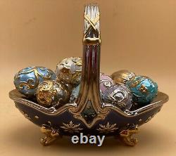 Franklin Mint House of Faberge WINTER EGG BASKET 9 Eggs