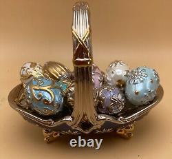 Franklin Mint House of Faberge WINTER EGG BASKET 9 Eggs