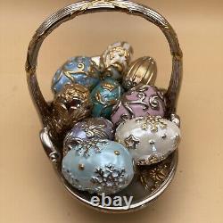 Franklin Mint House of Faberge WINTER EGG BASKET 9 Eggs