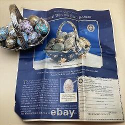 Franklin Mint House of Faberge WINTER EGG BASKET 9 Eggs