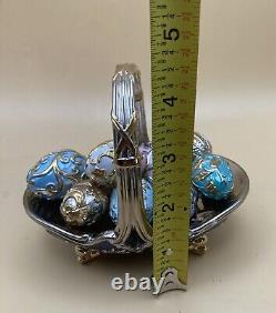 Franklin Mint House of Faberge WINTER EGG BASKET 9 Eggs