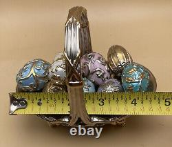 Franklin Mint House of Faberge WINTER EGG BASKET 9 Eggs