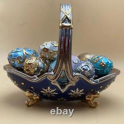 Franklin Mint House of Faberge WINTER EGG BASKET 9 Eggs