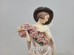 Franklin Mint House of Icart Woman With Flowers Figurine Tosca