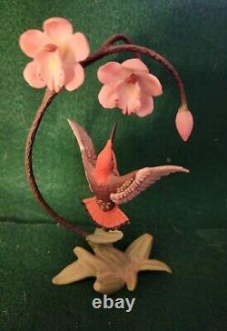 Franklin Mint Hummingbirds In Glass Case