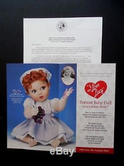 Franklin Mint I Love Lucy Porcelain Baby Doll Lucy's Italian Movie Coa Brand New