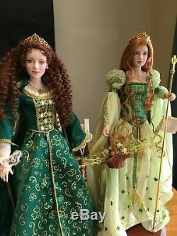 Franklin Mint Irish Porcelain Dolls Shauna & Brianna Princess of Tara