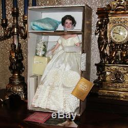 Franklin Mint Jackie Kennedy Bride Wedding Porceline Doll 17 Box + Shipper Coa