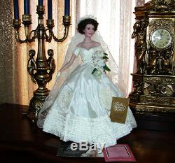 Franklin Mint Jackie Kennedy Bride Wedding Porceline Doll 17 Box + Shipper Coa