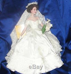 Franklin Mint Jackie Kennedy Bride Wedding Porceline Doll 17 Box + Shipper Coa