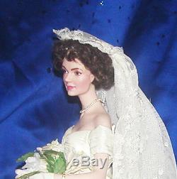 Franklin Mint Jackie Kennedy Bride Wedding Porceline Doll 17 Box + Shipper Coa