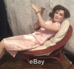 Franklin Mint Jackie Kennedy Porcelain Doll & Chair-Very Rare
