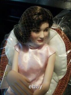 Franklin Mint Jackie Kennedy Portrait Porcelain Doll Lounging in chair