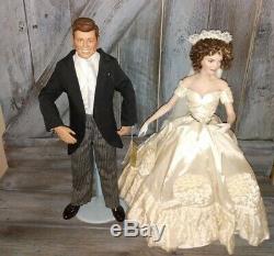 Franklin Mint John F Kennedy & Jacqueline Kennedy Heirloom Bride Groom Dolls