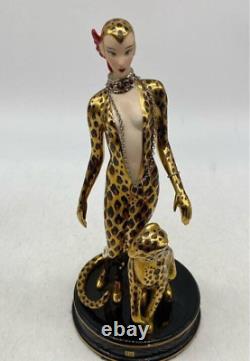 Franklin Mint LEOPARD House of Erte Gold Porcelain FIGURINE Limited Edition