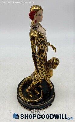 Franklin Mint LEOPARD House of Erte Gold Porcelain FIGURINE Limited Edition