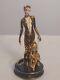 Franklin Mint LEOPARD House of Erte HAND PAINTED Gold Porcelain FIGURINE B8409