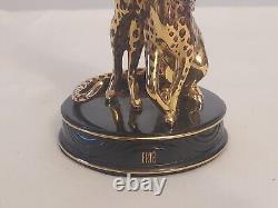 Franklin Mint LEOPARD House of Erte HAND PAINTED Gold Porcelain FIGURINE B8409