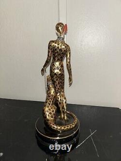 Franklin Mint LEOPARD House of Erte Hand Painted Gold Porcelain Limited Edition