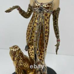 Franklin Mint LE A2305 House of Erte Porcelain OCELOT Lady 9 Figurine withCOA