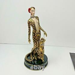 Franklin Mint LE B4878 House of Erte Porcelain LEOPARD Lady 9 Figurine