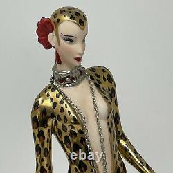 Franklin Mint LE B4878 House of Erte Porcelain LEOPARD Lady 9 Figurine