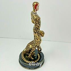 Franklin Mint LE B4878 House of Erte Porcelain LEOPARD Lady 9 Figurine