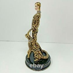 Franklin Mint LE B4878 House of Erte Porcelain LEOPARD Lady 9 Figurine