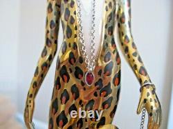 Franklin Mint LE B8693 House of Erte Porcelain LEOPARD & Lady 9 Figurine