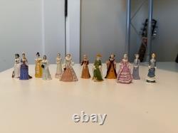 Franklin Mint Ladies of Fashion 1985 Set 12 Mini Porcelain Figures