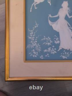 Franklin Mint Lady And Unicorn Fantasy Porcelain Wall Art 14 X 17. O6
