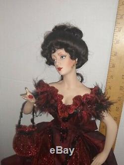 Franklin Mint Lady Luck Gibson Girl at Monte Carlo, Porcelain Heirloom Doll 23