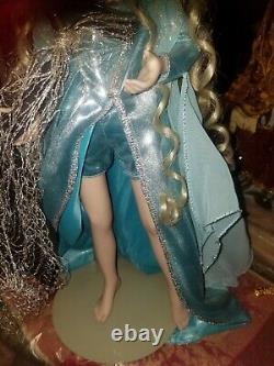 Franklin Mint Lady Of The Lake Porcelain Doll, Includes Stand & Excalibur Sword