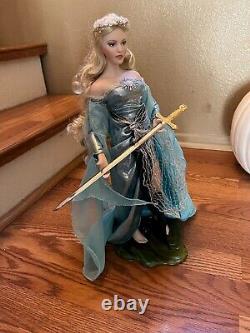 Franklin Mint Lady Of the Lake Camelot Porcelain Doll -complete In Box