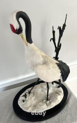 Franklin Mint Large 17 THE JAPANESE CRANE Carl W. Regutti 1985 Porcelain Bronze