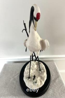 Franklin Mint Large 17 THE JAPANESE CRANE Carl W. Regutti 1985 Porcelain Bronze