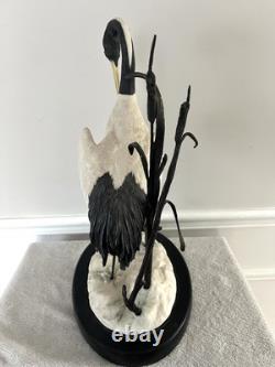 Franklin Mint Large 17 THE JAPANESE CRANE Carl W. Regutti 1985 Porcelain Bronze