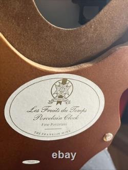 Franklin Mint Le Fruits Du Temps Porcelain 100 Years Cordon Bleu Anniv. Clock