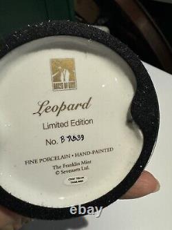 Franklin Mint Leopard House of ERTE Hand Painted Gold Porcelain Figurine M4105