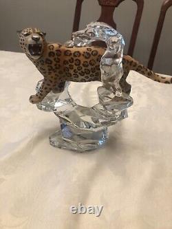 Franklin Mint Leopard On Crystal