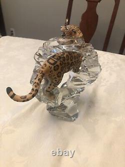 Franklin Mint Leopard On Crystal