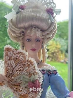 Franklin Mint Marie Antoinette Doll with fan Queen of France Porcelain Heirloom