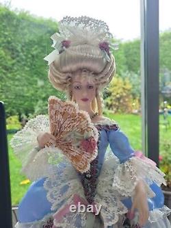 Franklin Mint Marie Antoinette Doll with fan Queen of France Porcelain Heirloom