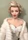 Franklin Mint Marilyn Monroe All About Eve 19 Porcelain Doll White Fur withBox