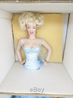 Franklin Mint Marilyn Monroe Glittery Blue Dress Porcelain Doll