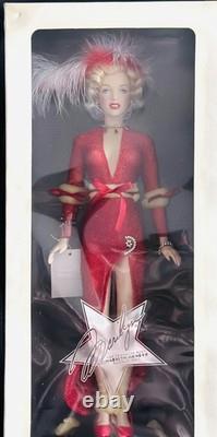 Franklin Mint Marilyn Monroe Night Before Christmas Portrait Doll NIB Red Gown