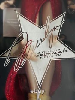 Franklin Mint Marilyn Monroe Night Before Christmas Portrait Doll NIB Red Gown