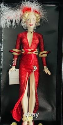 Franklin Mint Marilyn Monroe Night Before Christmas Portrait Doll NIB Red Gown